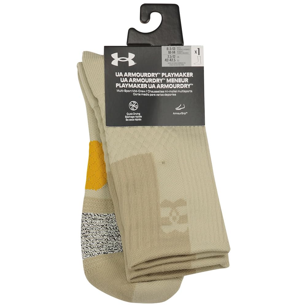 Under Armour Men's Beige Armourdry Playmaker Short Socks Eu 36 1/2-42