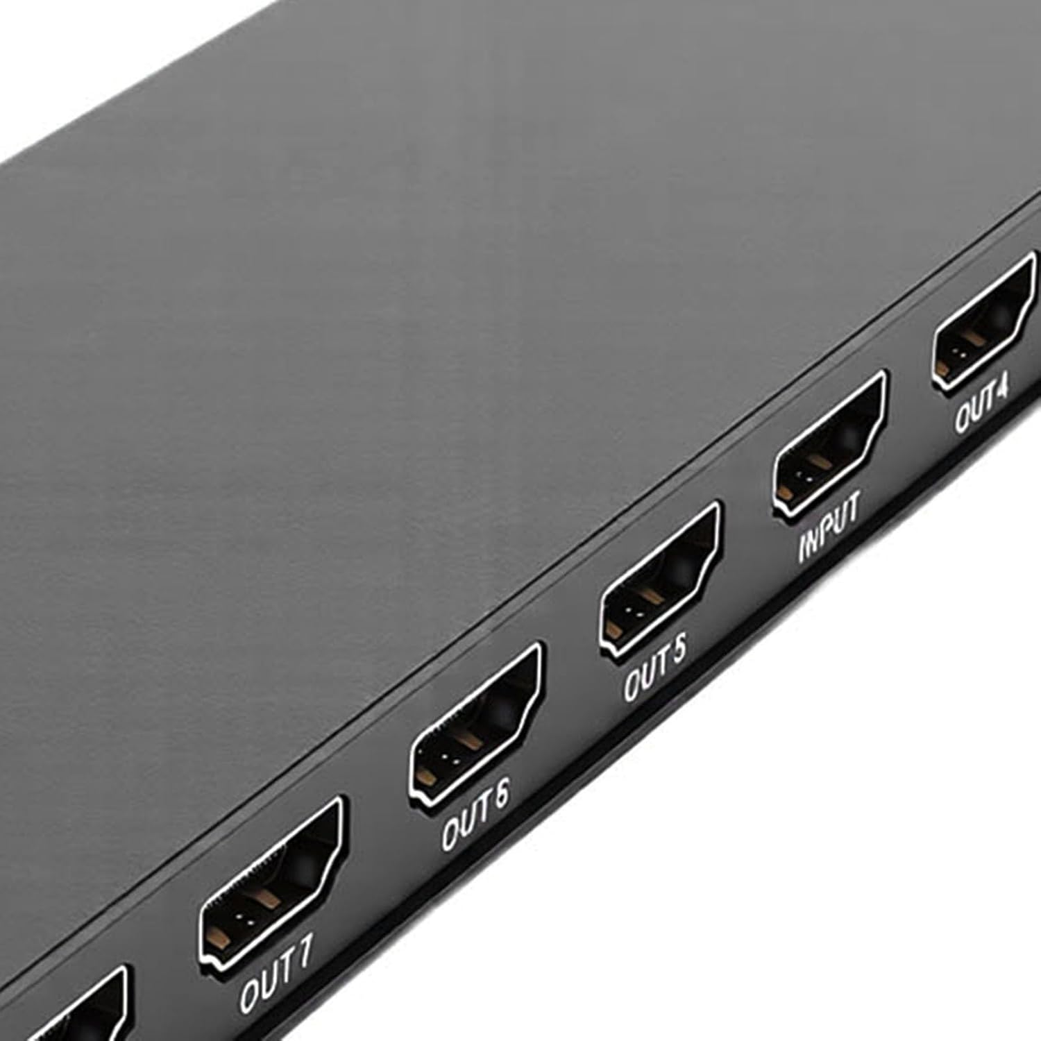4K 1x8 Splitter, 1 in 8 Out Splitter Support 4K 3D HDR, HD Multimedia Interface Sound Video Duplicate Distributor, for Monitors Projectors HDTV (US Plug)