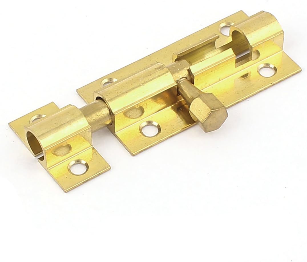 uxcell® 2inch Length Brass Door Latch Sliding Lock Barrel Bolt Gold