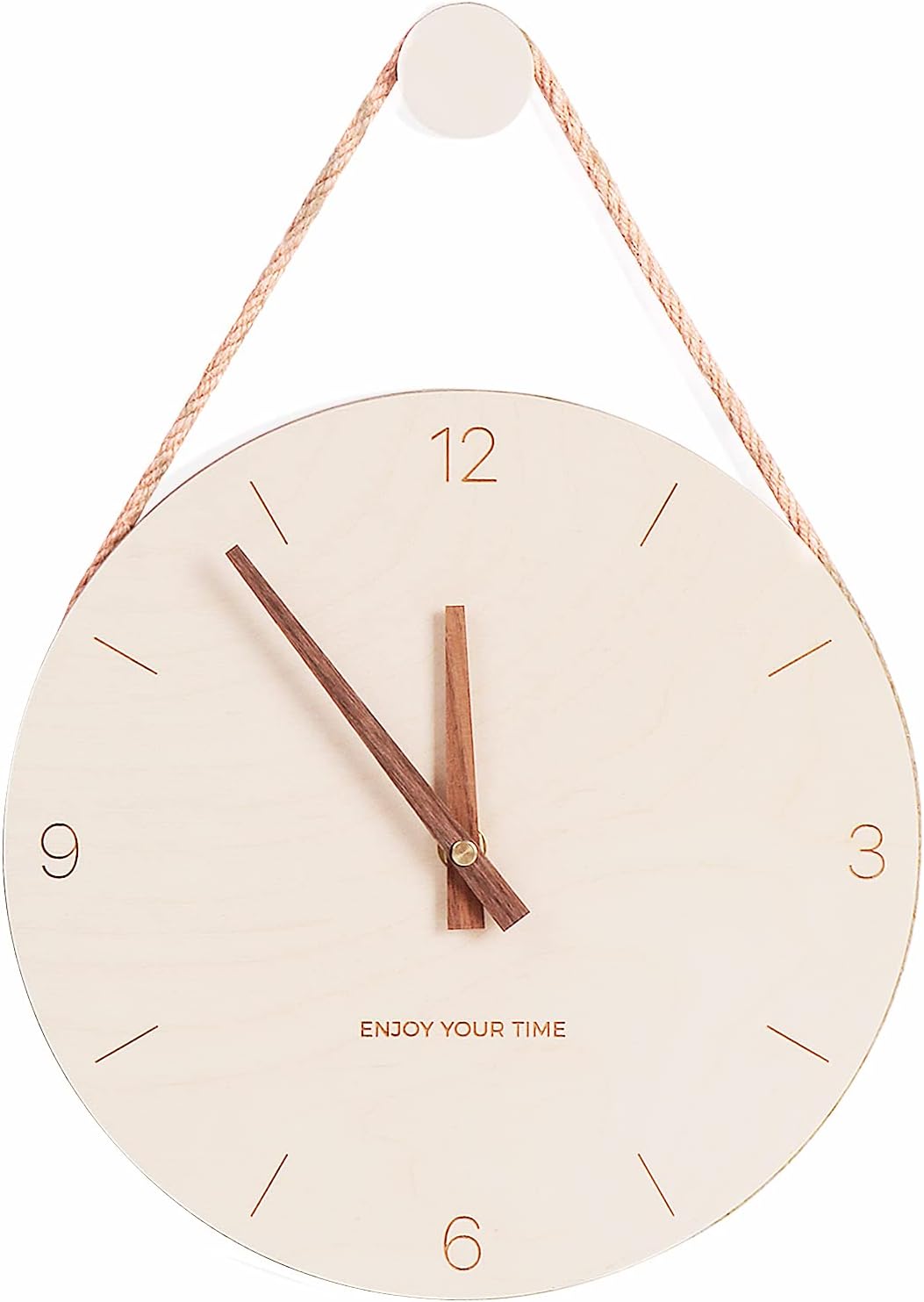 Wall Clock Wood 10 Inch Silent Wall Clock Decorative Operated Non Ticking Analog Retro Fashion Clock for Living Room/Kitchen/School/Office/Bedroom…