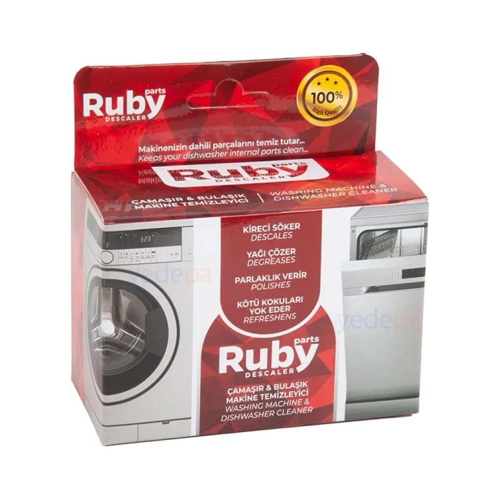RUBY ÇAMAŞIR VE BULAŞIK MAKİNESİ TEMİZLEME TOZU (5 Şase)