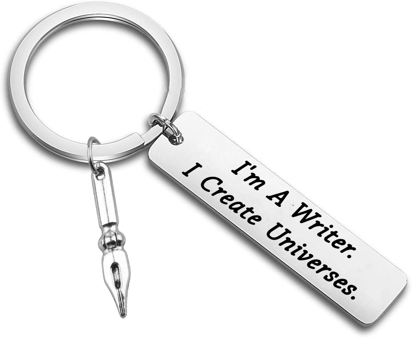 MYOSPARK Writer Keychain Journalist Gift I’m A Writer I Create Universes Keychain Literary Gift Author Gift