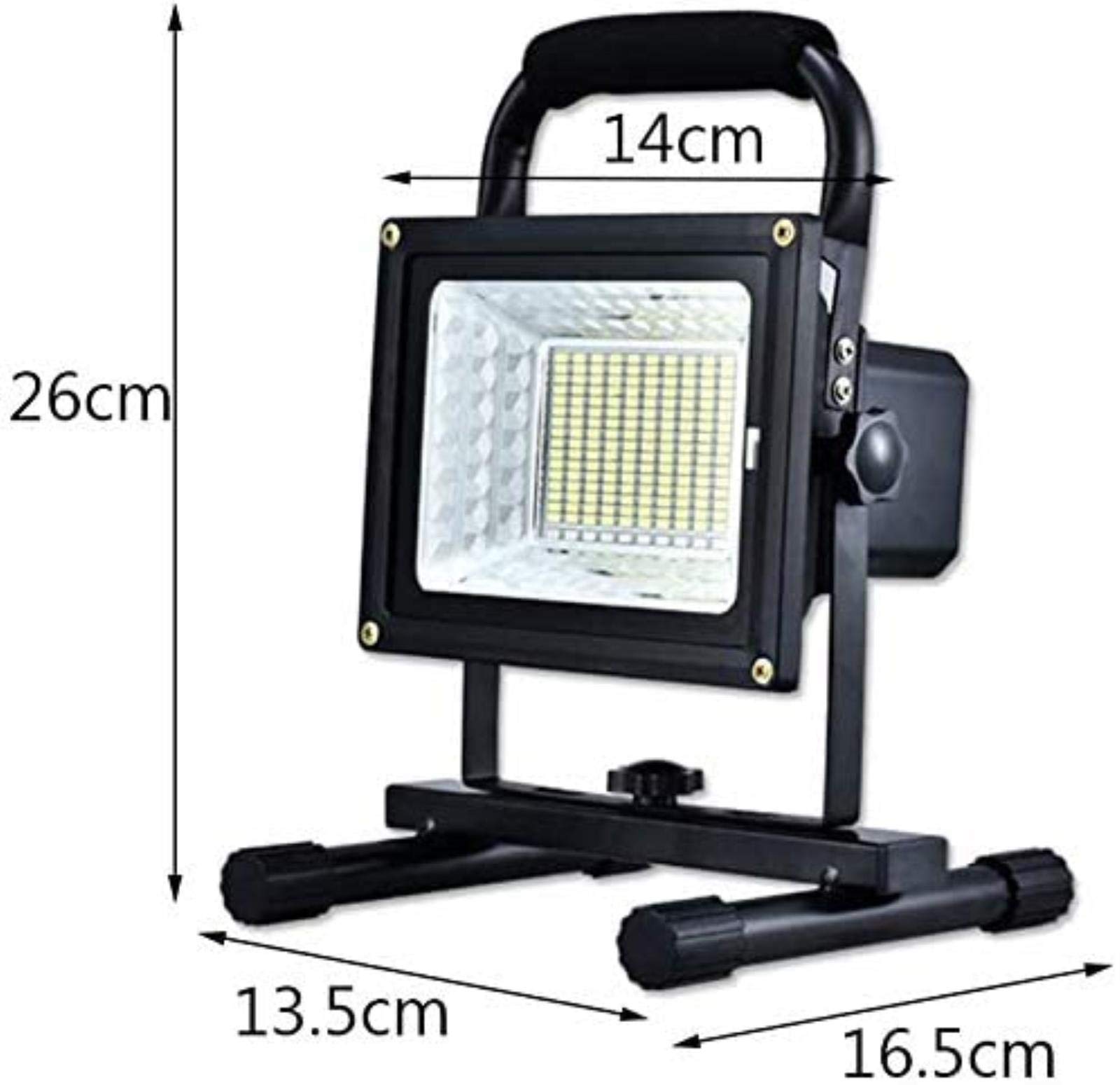 Oświetlenie placowe LED o mocy 200 W Naświetlacz, przenośne reflektory robocze z możliwością ładowania, czarne, 130 diod LED, z pilotem, akumulator 24000 mAh, wodoodporność IP65