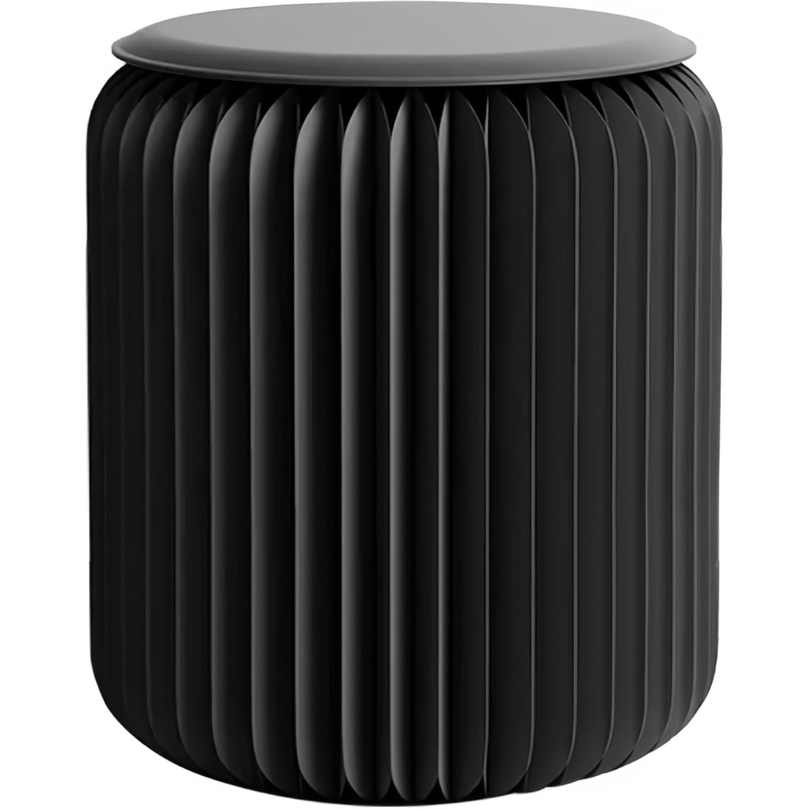 Sgabello Pieghevole in Carta, Mobile Moderno per La Casa, capacità di Carico 100 kg, Design A Nido d'Ape in Carta Kraft Ecologica, per Soggiorno, Pieghevole Fino A 3 Cm(32 * 37cm,Black)