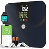 Body Fat Smart Bluetooth Scale, 16 Body Composition Analyzer, Smart Scale with BMI, Fat Percentage, Muscle Mass, Large LCD,Syncs with iOS/Android Fitness Apps, 400 lbs Capacity - Dark Blue