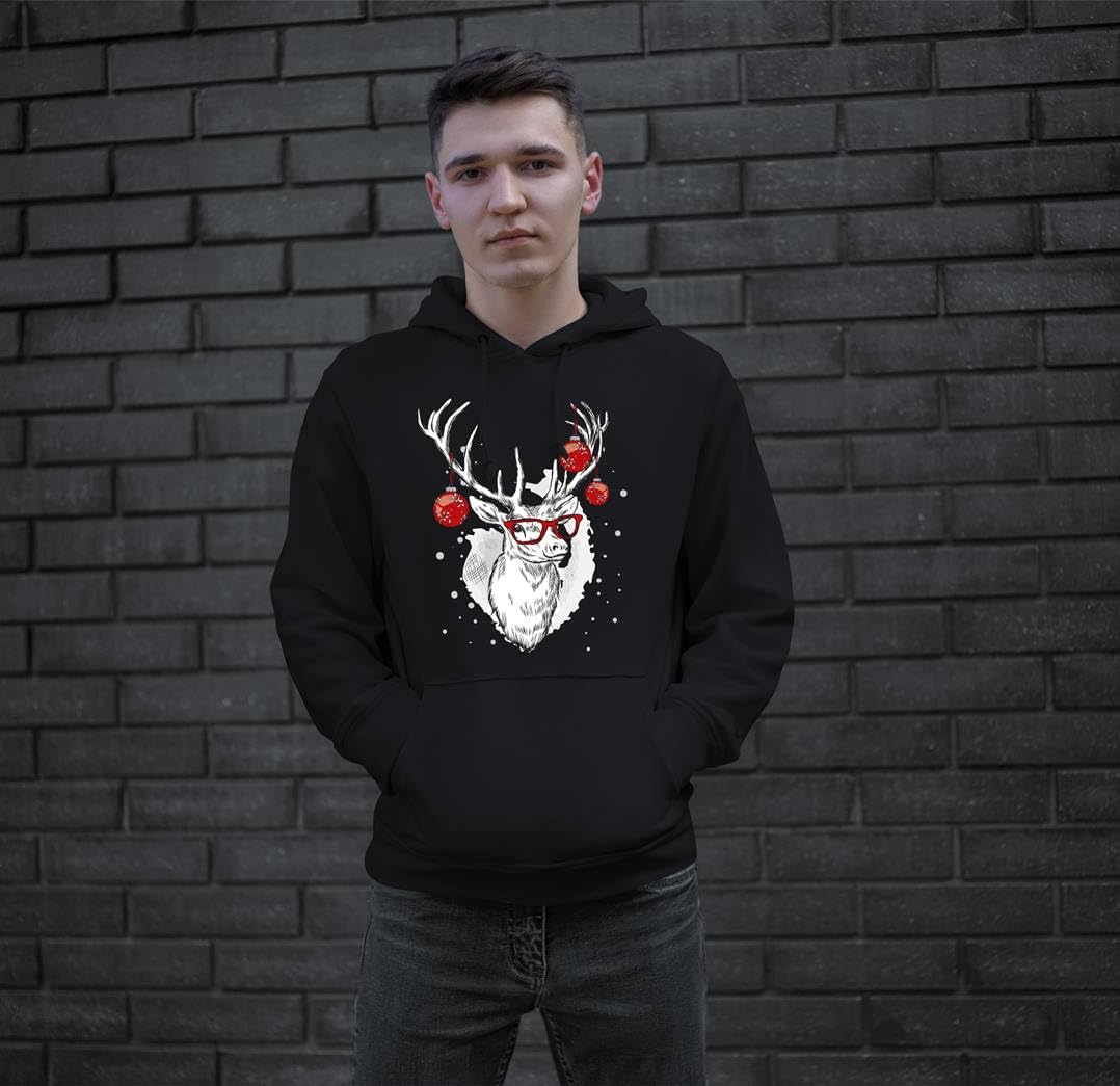 Tassenbrennerei Hoodie - Weihnachtspullover - Cooler Elch Pullover mit Weihnachtsmotiv - für Nikolaus, Weihnachten - Herren & Damen