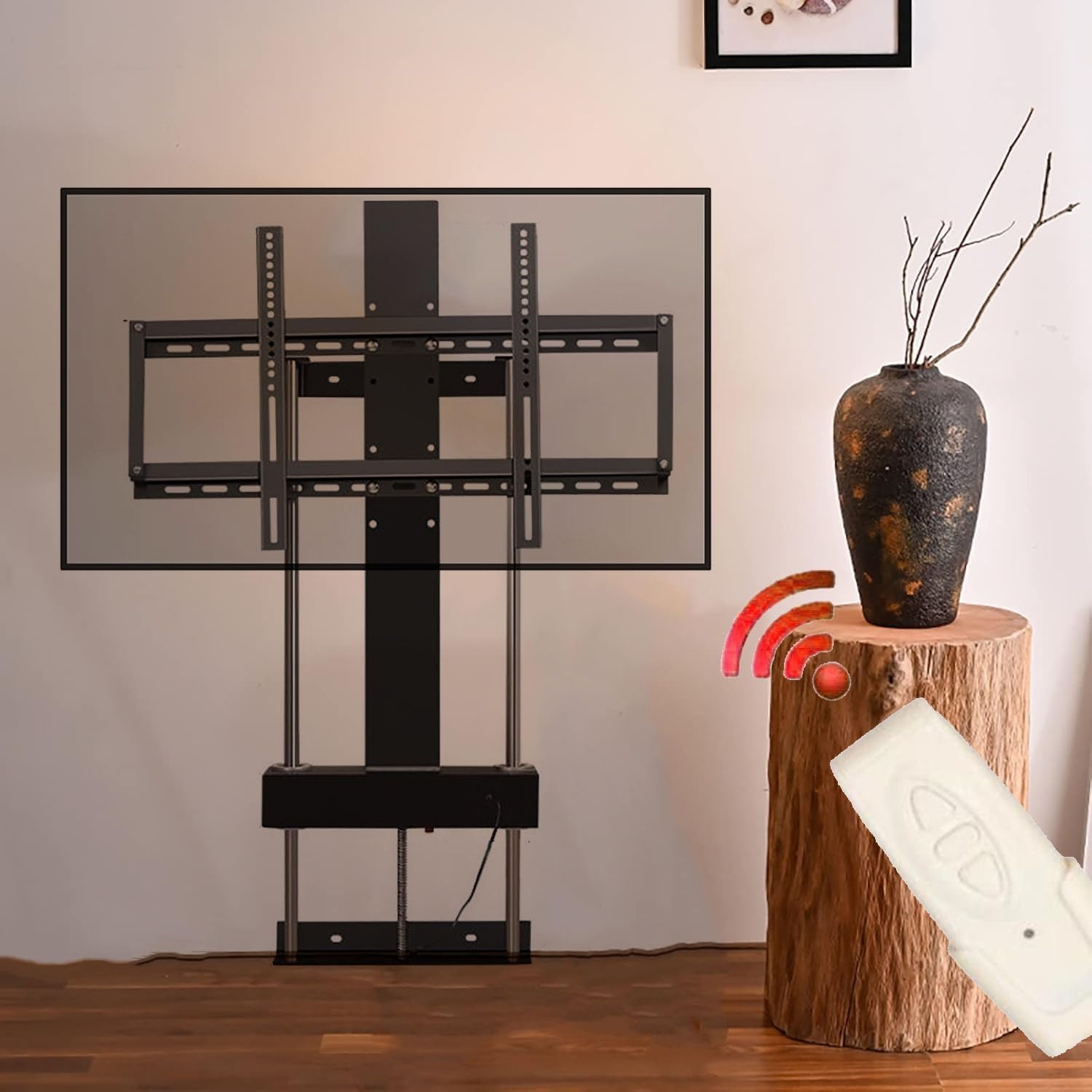 HPTHLY Motorised Tv Bracket Stand - Lcd Tv Floor Stand,For 37Inch To 75Inch Tvs Tv Stand,Auto Lifting Electric Stand With Remote Control,Height Adjustable Floor Stand,One Color,950,1(One Color-860)