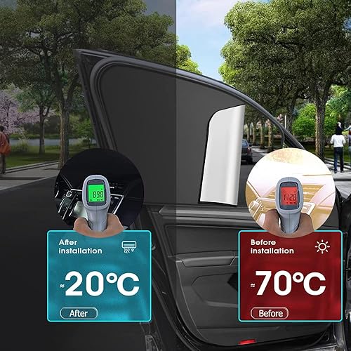 Miniatura 5 de Cortinas para Ventanilla de Auto, 2 Piezas de Cortinas de Privacidad para Auto, 100% Bloquean la Luz para Ventanillas de Auto, Protección Magnética