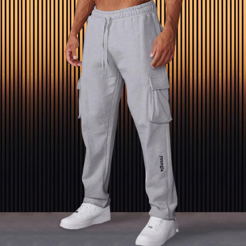 Men's Cargo Joggers Pants Fall Drawstring Casual Baggy Sweatpants Men with Multiple Pockets2