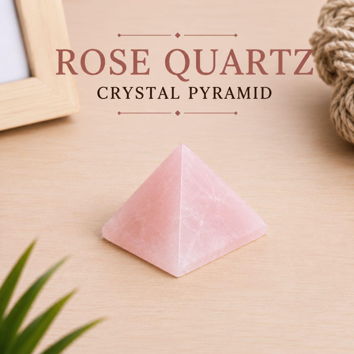 Rose Quartz Crystal Pyramid for Meditation, Reiki & Feng Shui (50-100 Gm) | Vastu Decorative Showpieces for Spiritual Decor & Housewarming Gift | Healing Crystal Stone for Love & Emotional Healing