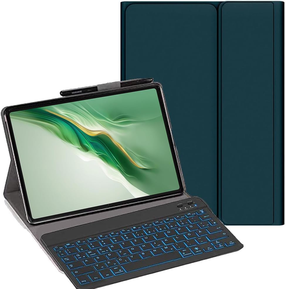 YHFZR Keyboard Case for Honor Magic Pad 2 Tablet 12.3 Inch - (QWERTY Layout) 7 Colors Backlit Ultra Slim Flip Wireless Keyboard Stand Case for Honor Magic Pad 2 Tablet 12.3 Inch, Green