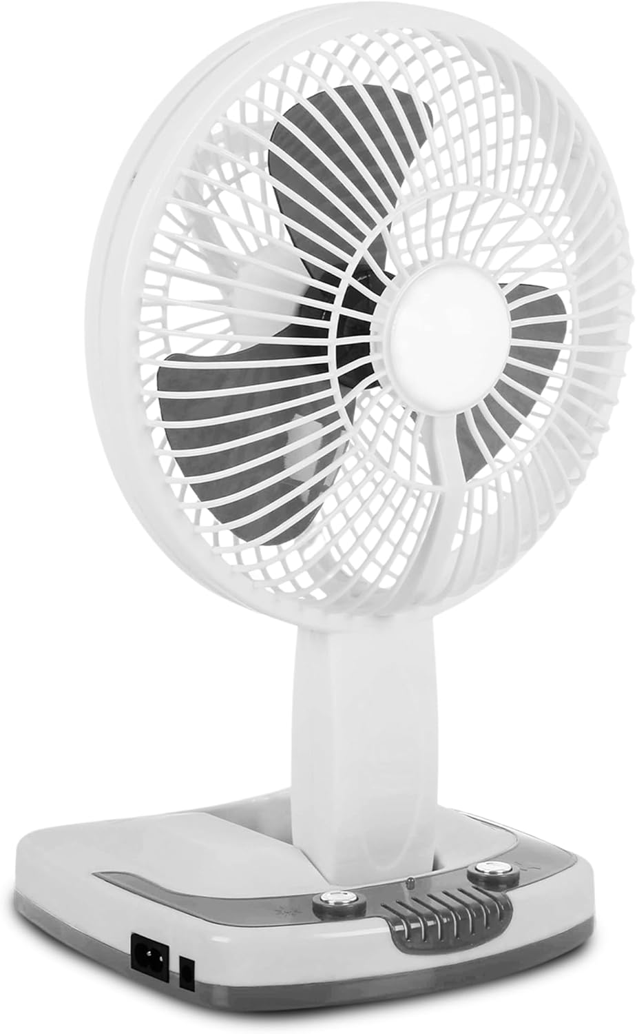 Technical Pro Adventure Series Rechargeable Desk/Wall Fan with LED Work Lamp, Adjustable Tilt Super-bright LED Lamp