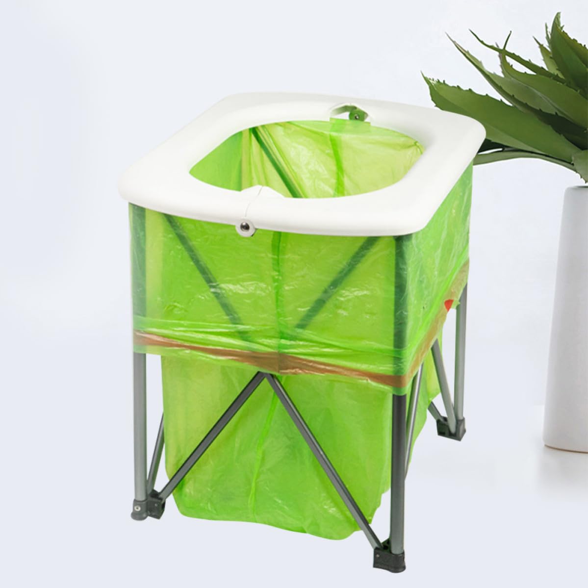 ARTIBETTER Wc Portatile Pieghevole, Toilette Portatile, Lega di Alluminio e Pp, Bianco, Leggero e Robusto, per Viaggi in Auto Lunghi e Hiking, da Campeggio