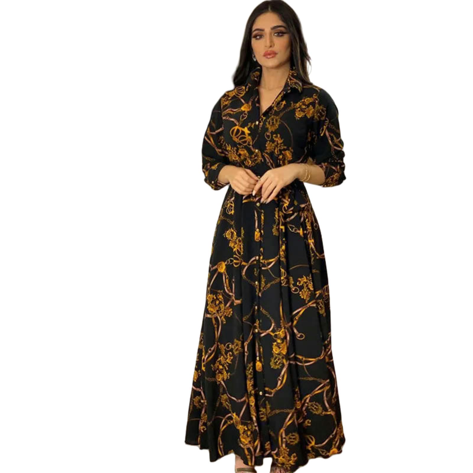 Vestiti a Maniche Lunghe Abito da Lunghi Abiti con Singolo Petto Digitale Femminile Autunno Autumn Domenne Nuova Camicia Donna alla Moda Colletto