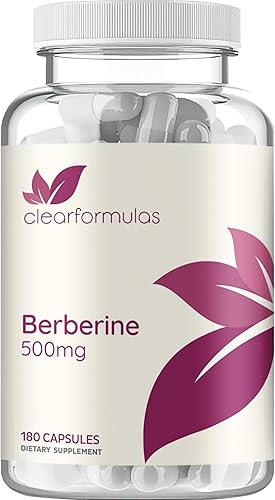 Suplemento de berberina de 500 mg – Berberina probada en laboratorio de 500 mg – Vegano sin OMG fabricado en los Estados Unidos y sin gluten
