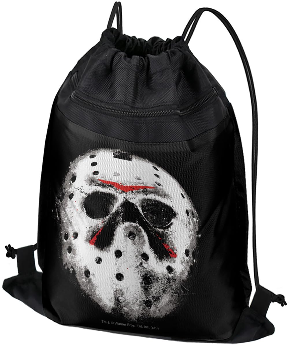 LOGOVISION Friday The 13Th Jason Mask Drawstring Backpack Sports Bag Sackpack 17