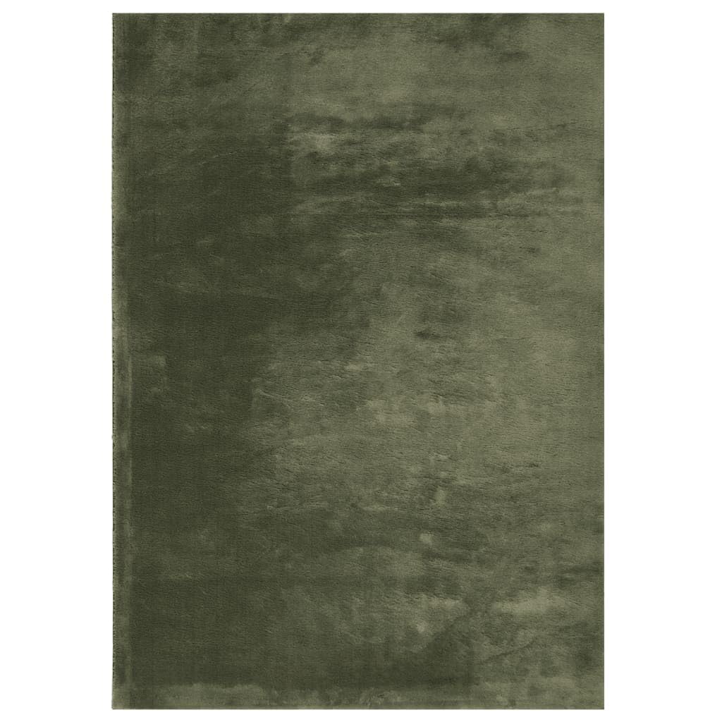 vidaXL Tapis à Poils Courts Doux et Lavable, Moquette de Sol, Tapis de Zone, Carpette de Salon Salle de Séjour Chambre, Moderne, Vert Forêt 120x170 cm