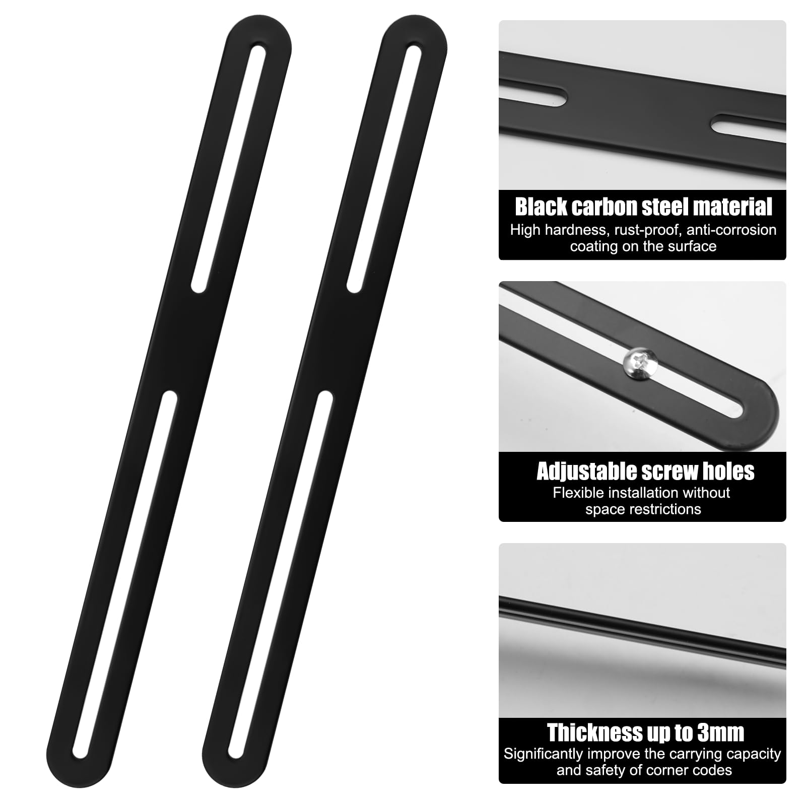 2 Pezzi Fissaggio per Cassetta Postale per Recinzione, 280 x 24mm Set di Fissaggio per Cassetta Postale con 8 Viti, Staffa Piatta Forata per Fissare le Cassette Postali a Cancelli o Recinzioni