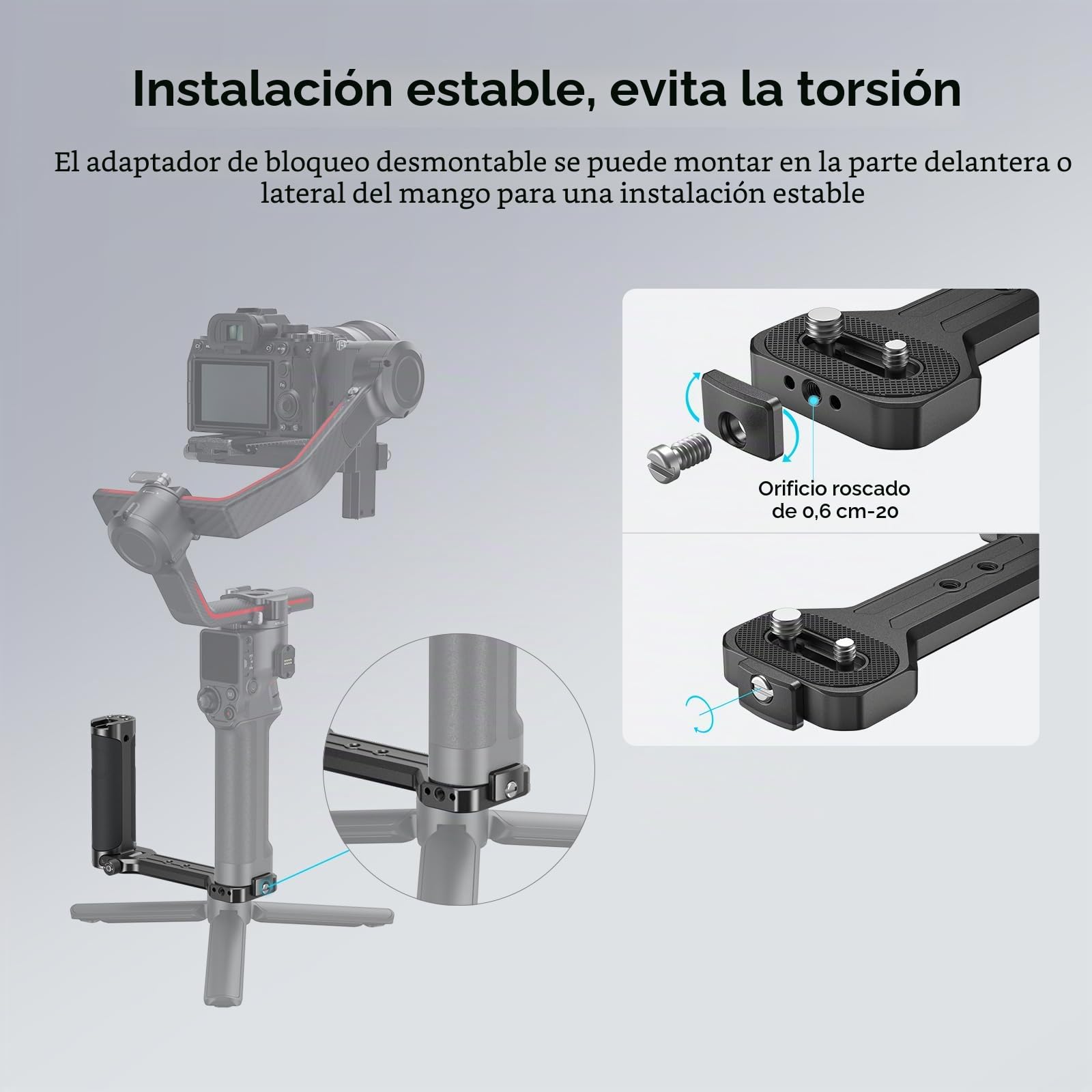 (Nueva Versión) SMALLRIG Mango Agrarre de Aluminio para dji RS 4 Mini/RS 4 / RS 4 Pros/Ronin-S/Ronin-SC/RS 3 / RS 3 Pro/RS 3 Mini/RS 2 / RSC 2 etc. - 2786C