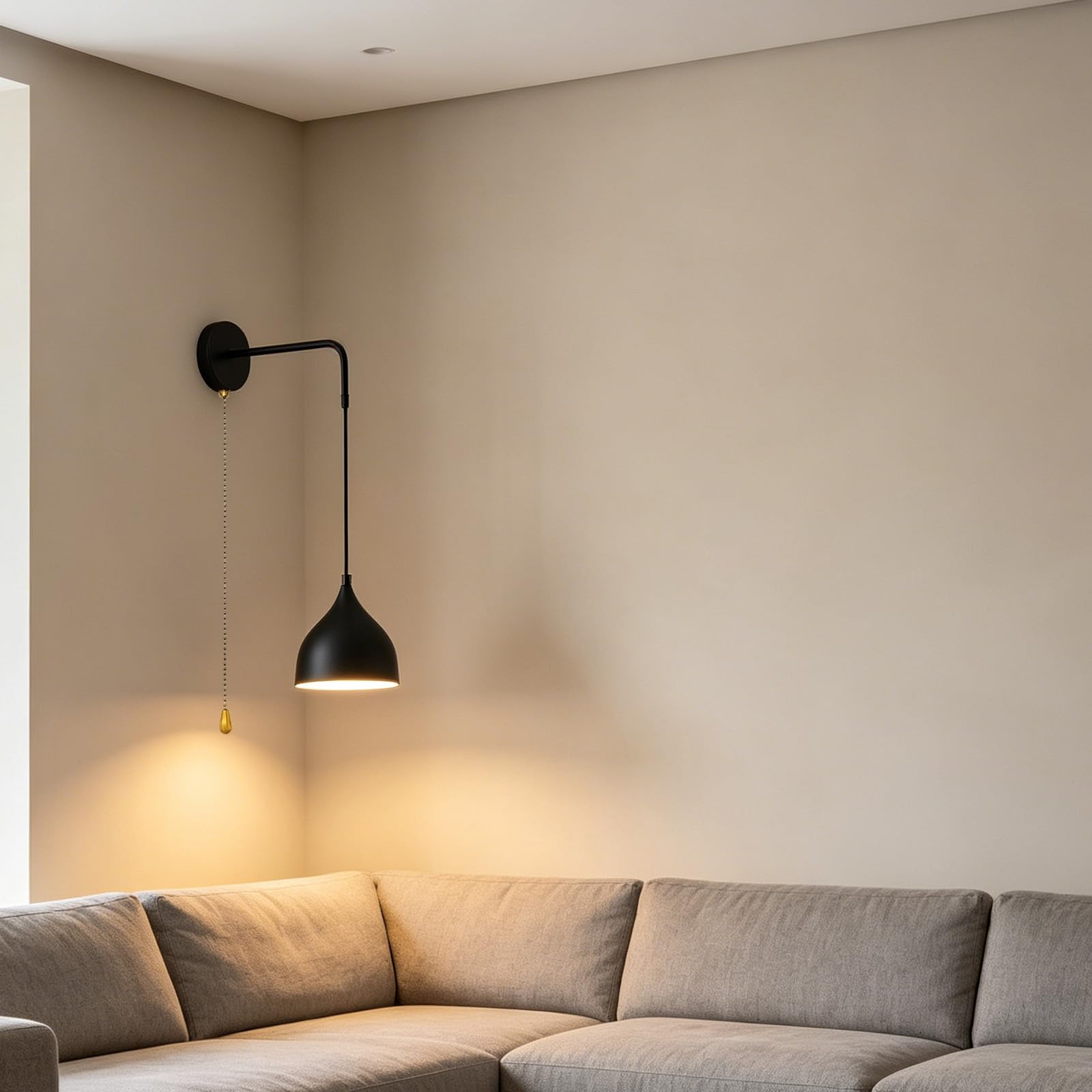Aplique de pared moderno para evitar reformas con interruptor de cadena manual 8