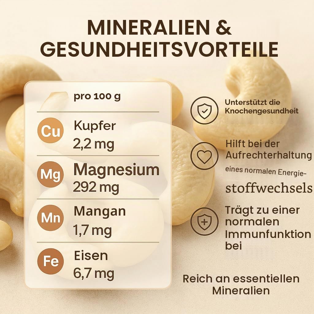 GiDeli Cashewkerne Ganze ungesalzen im Eimer reich an proteinen, vitaminen & mineralstoffen naturbelassen ohne zusatzstoffe, vegan 10kg