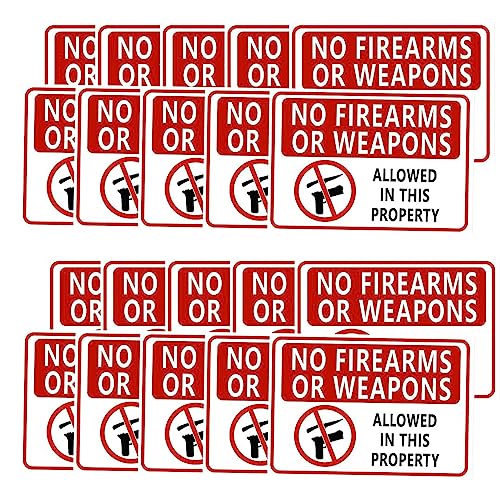 Image of CVANU NO FIREARMS OR WEAPONS Allowed in This Property Warning Safety Self-Adhesive Waterproof PVC Vinyl Sign Sticker Size (11.7inchX8.3inch) Pack of 20