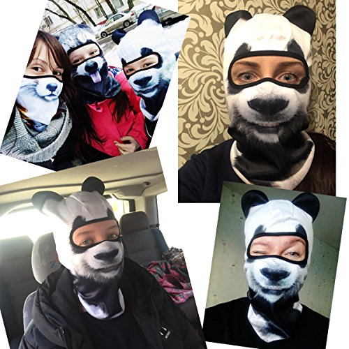 Image of WTACTFUL 3D Animal Ears Balaclava, Breathable Face Mask for Halloween