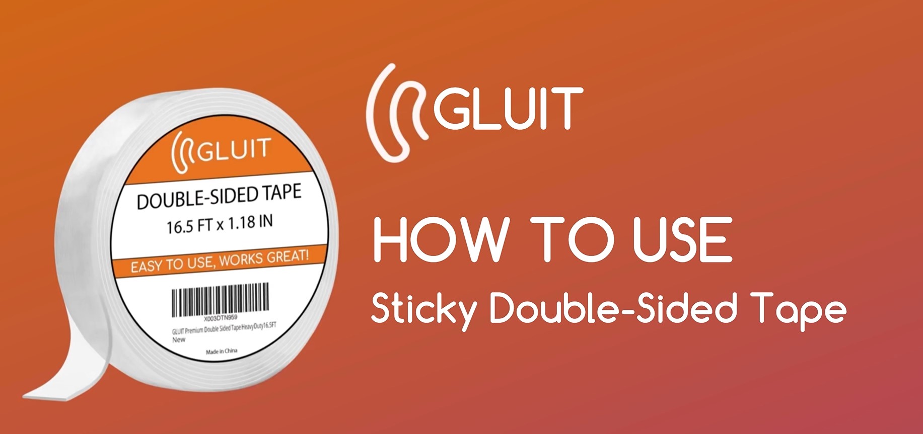 GLUIT Double Sided Nano Tape - 33 Ft Heavy Duty Reusable, Removable, Washable Gel Tape For Home & Car - View #4