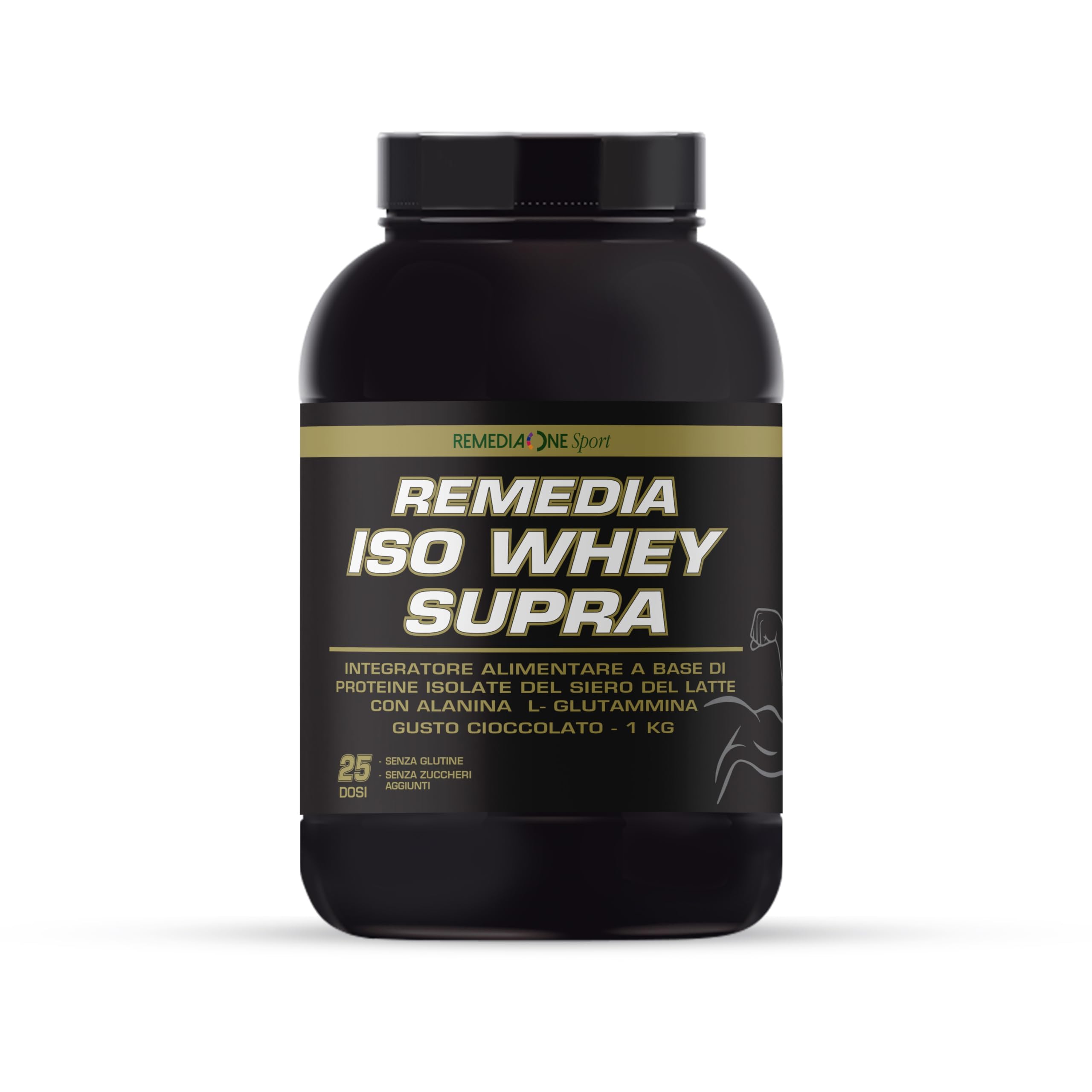 Iso Whey Supra Proteine Isolate per Massa Muscolare, 1 kg | Proteine del Siero Isolate con Alanina e L-Glutammina per Sport e Allenamento, Senza Glutine, Gusto Cioccolato, 25 Dosi