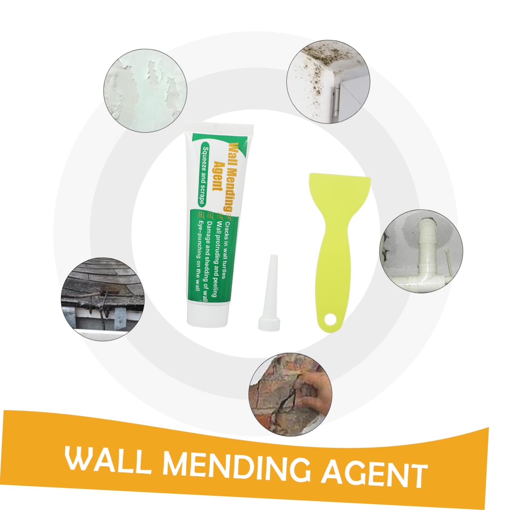 Pasta Riparatrice per Muri Peeling e Graffiti, 2 Set Verde | Include Spatola, Copertura Macchie e Graffiti, Riparazione Rapida per Superfici Danneggiate