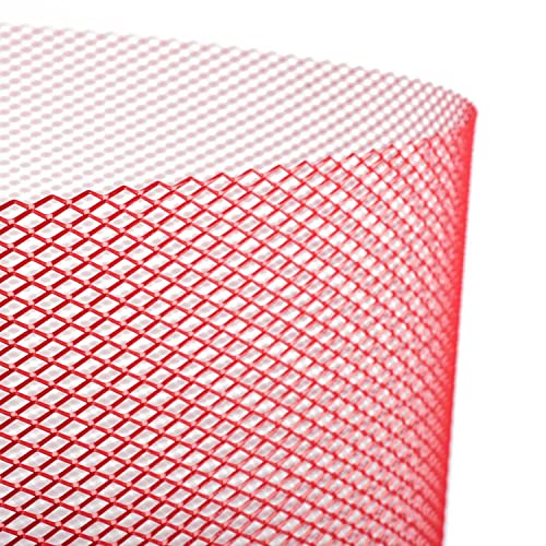 Image of AggAuto Universal 40 inchx13 inch Car Grill Mesh - Aluminum Alloy Automotive Grille Insert Bumper Rhombic Hole 6x12mm, One of the Most Multifunctional Shape Grids Red