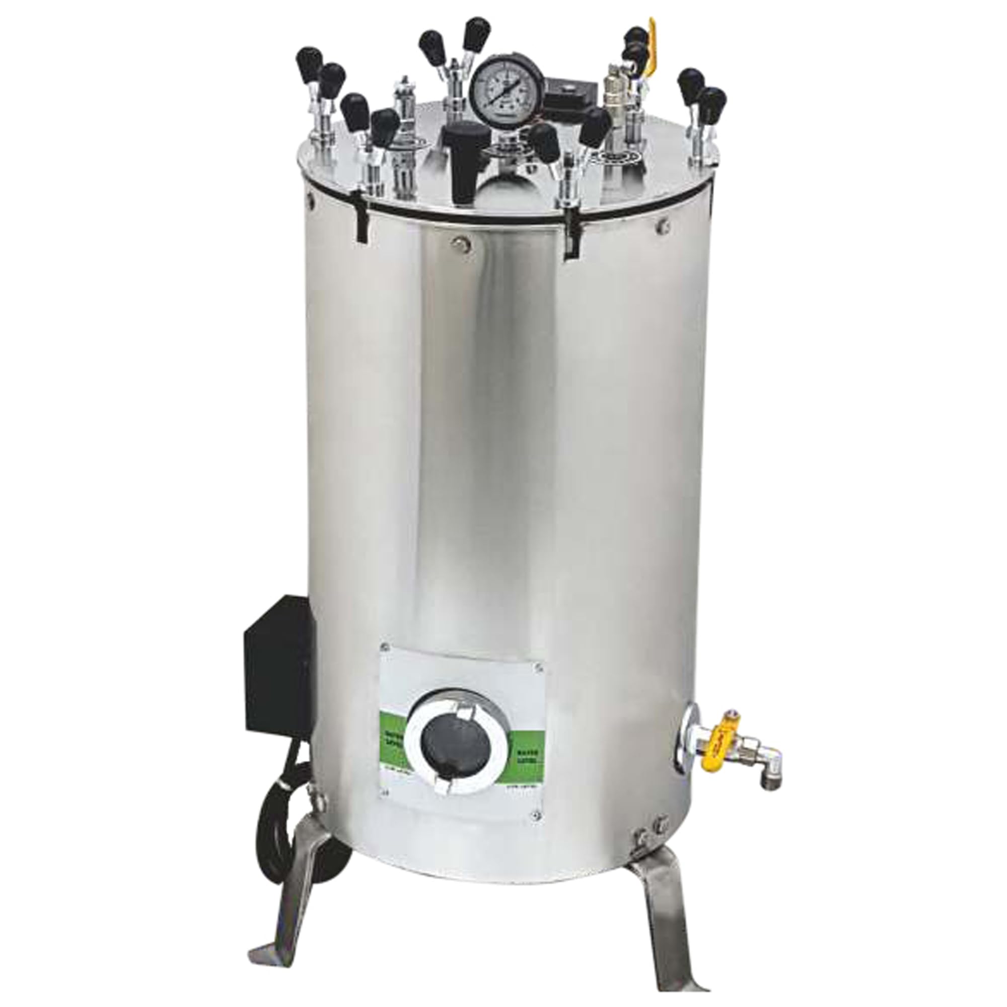 Bionexis® Vertical Autoclave Stainless Steel 304, Doudle Walled with Multiple Safety Features | Pressure Range between 15 psi to 20 psi Size (12"D x 22"H) 40 Liters