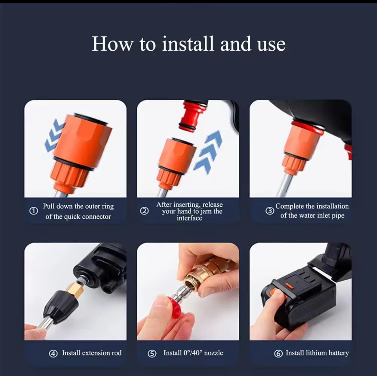 Bdit - Accesorios hidrolimpiadora a batería con mini soplador incluido, portátil, 4 pilas de 48 V intercambiables para limpieza versátil e inalámbrica