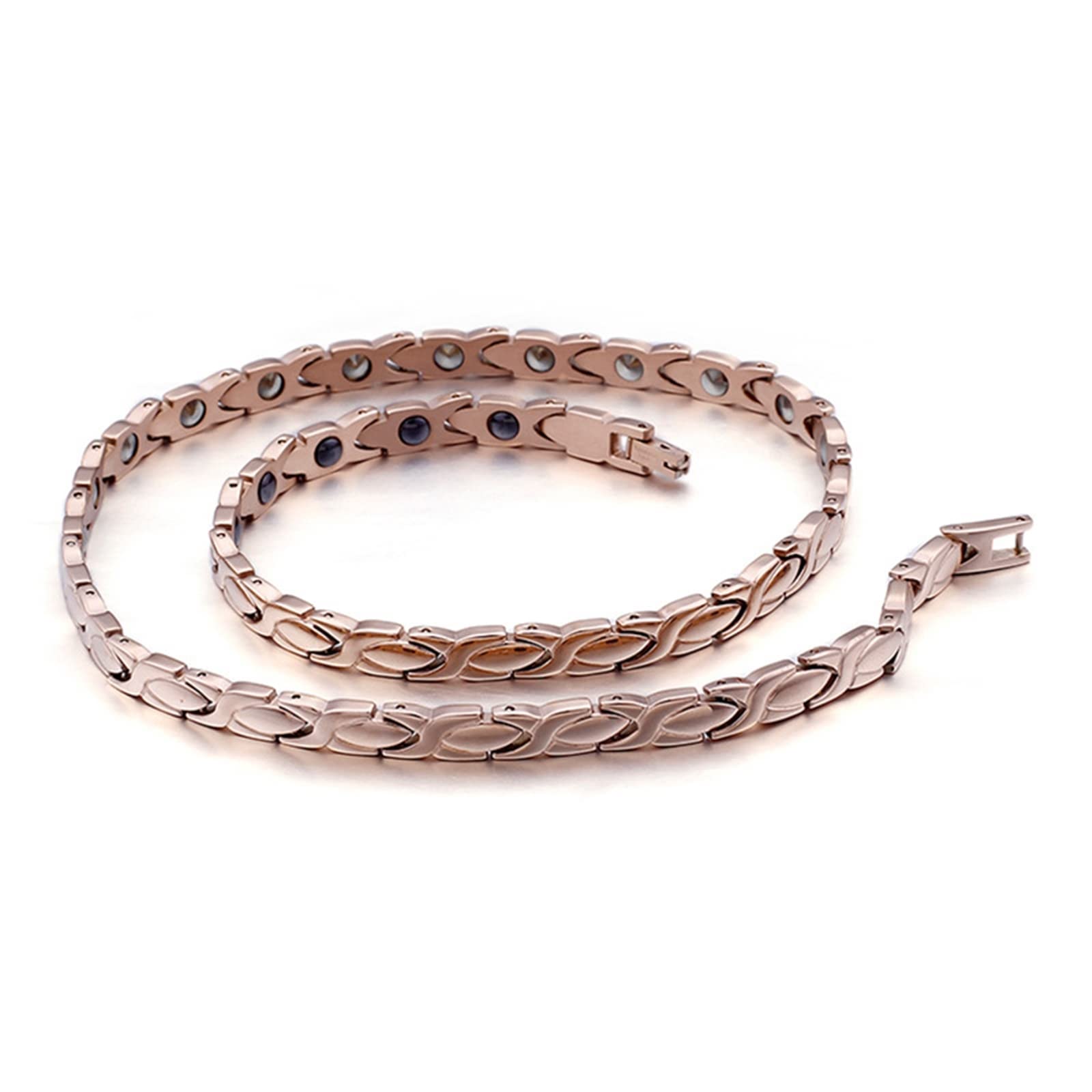 AMDXD Collares De Los Hombres, La Moda Collares De Cadena De Los Hombres Collar De La Cadena, 500x7mm, Oro Rosa Acero inoxidable, No es una piedra preciosa