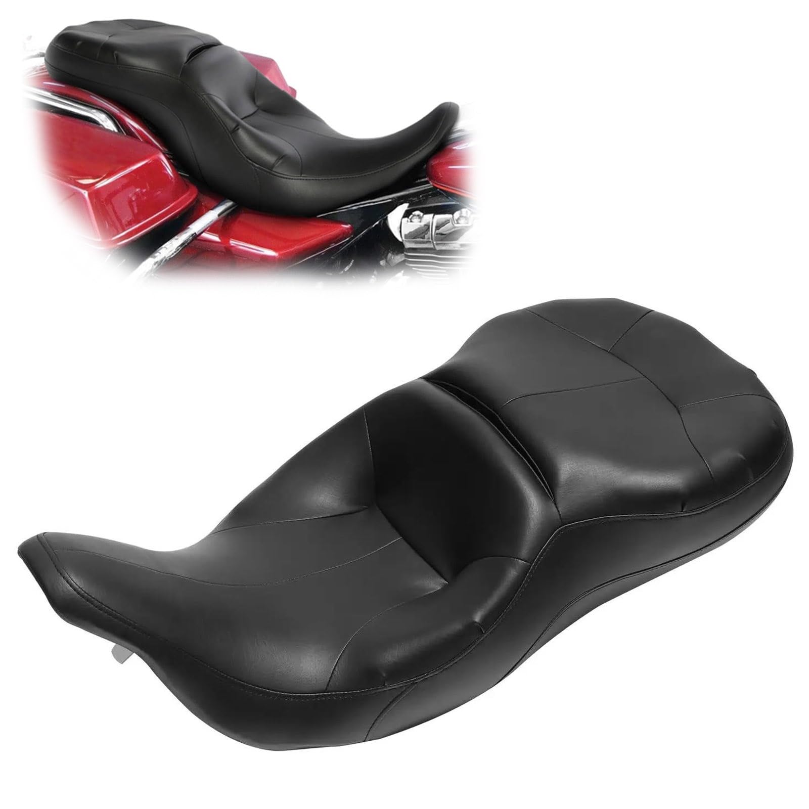 Cojín del asiento doble ergonómico para Harley Touring 97-07 7