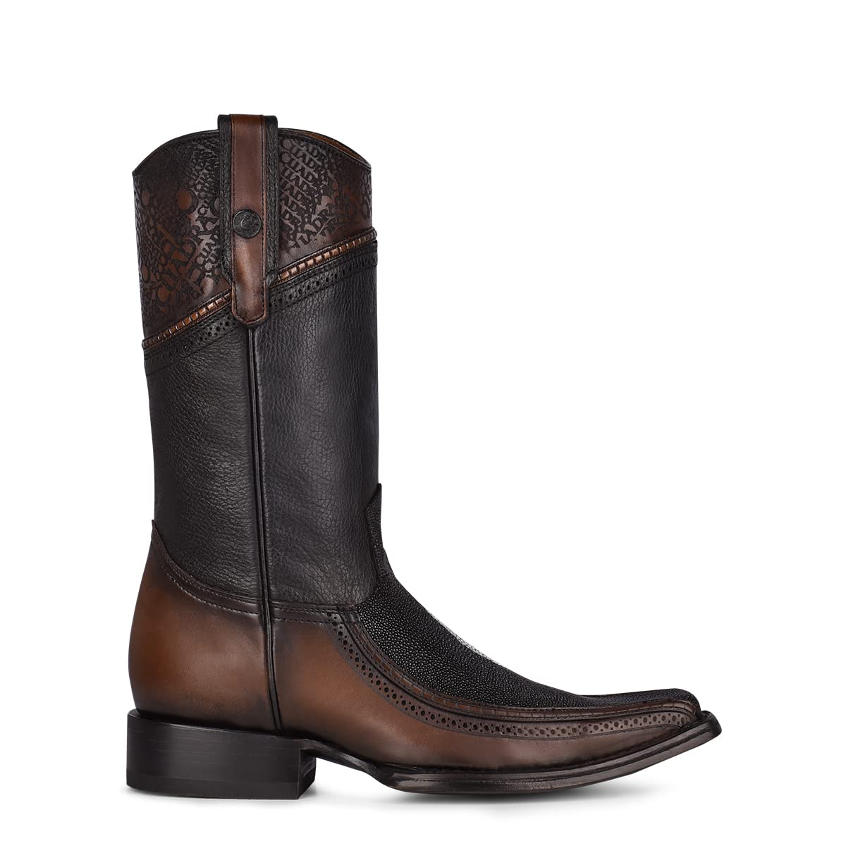 Cuadra Men's Cowboy boot in Genuine Stingray Leather Black
