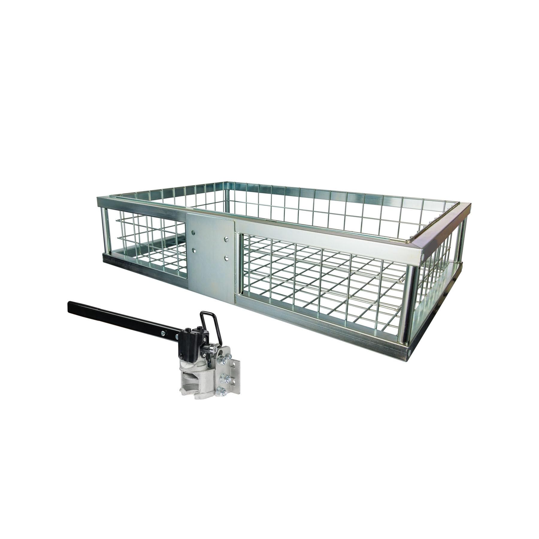 EUROHUNT Heckträger für Anhängerkupplung 890x585x200 mm verzinkt, Gewicht 11kg, Robuster Wildträger, ideal für Jäger (Heckträger mit abklappbarer Schnellkupplung)