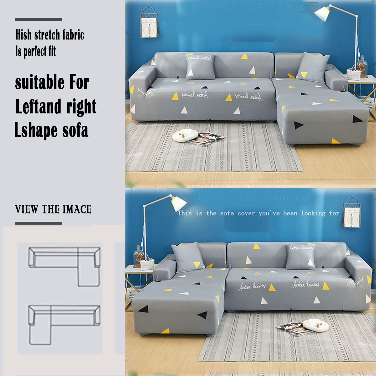 Copridivano componibile a forma di L, super elasticizzato, 1 copridivano per 4 posti, per chaise longue sezionale, per animali domestici e bambini (colore caffè)