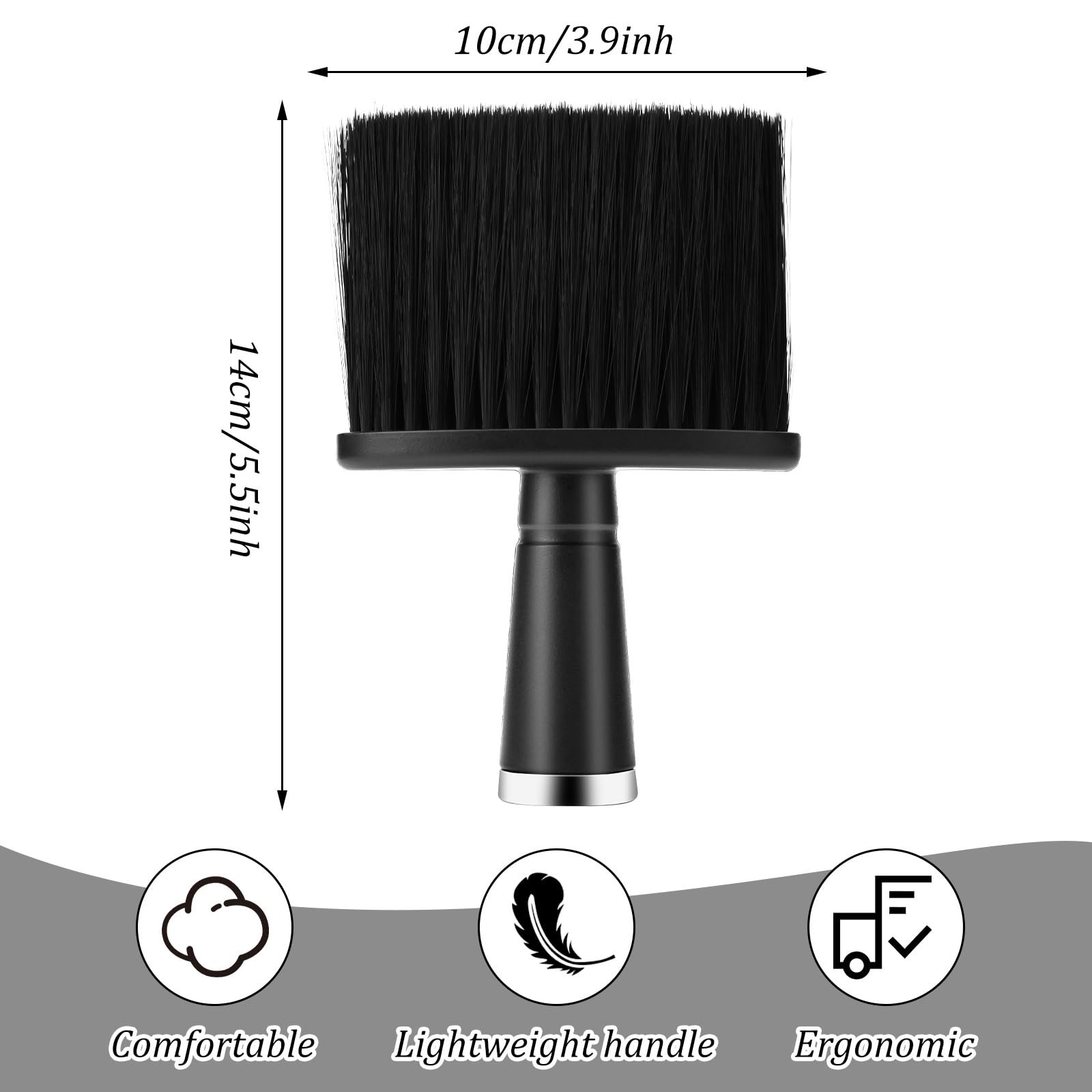 2 pezzi parrucchiere pennello collo Duster pennello collo pennello collo con manico collo parrucchiere nero pennello per il collo parrucchiere parrucchiere professionista Barber Brush per parrucchiere