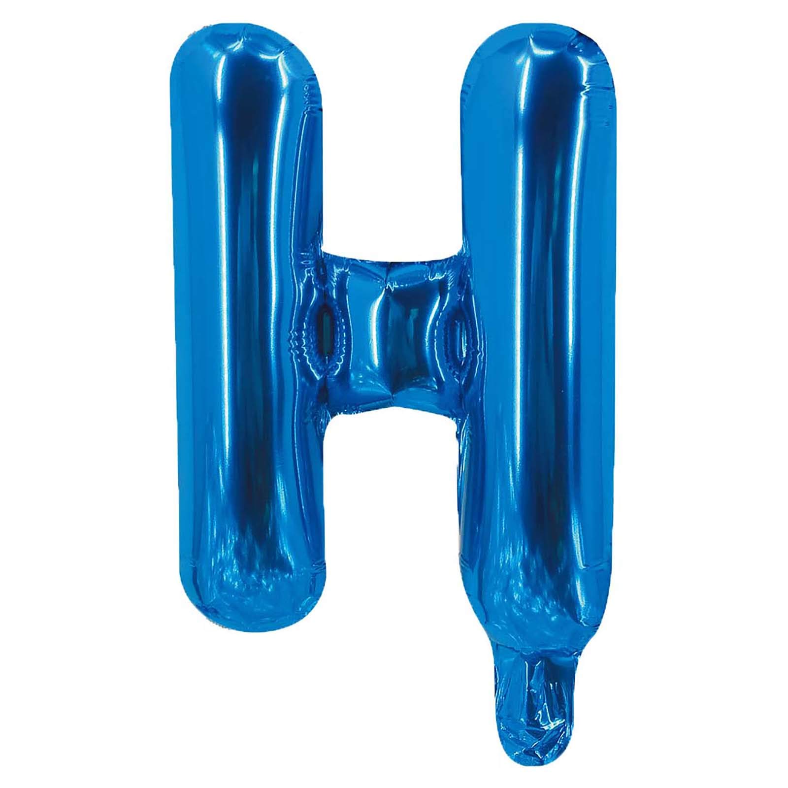 Party Time H Letter Foil Balloon, Blue