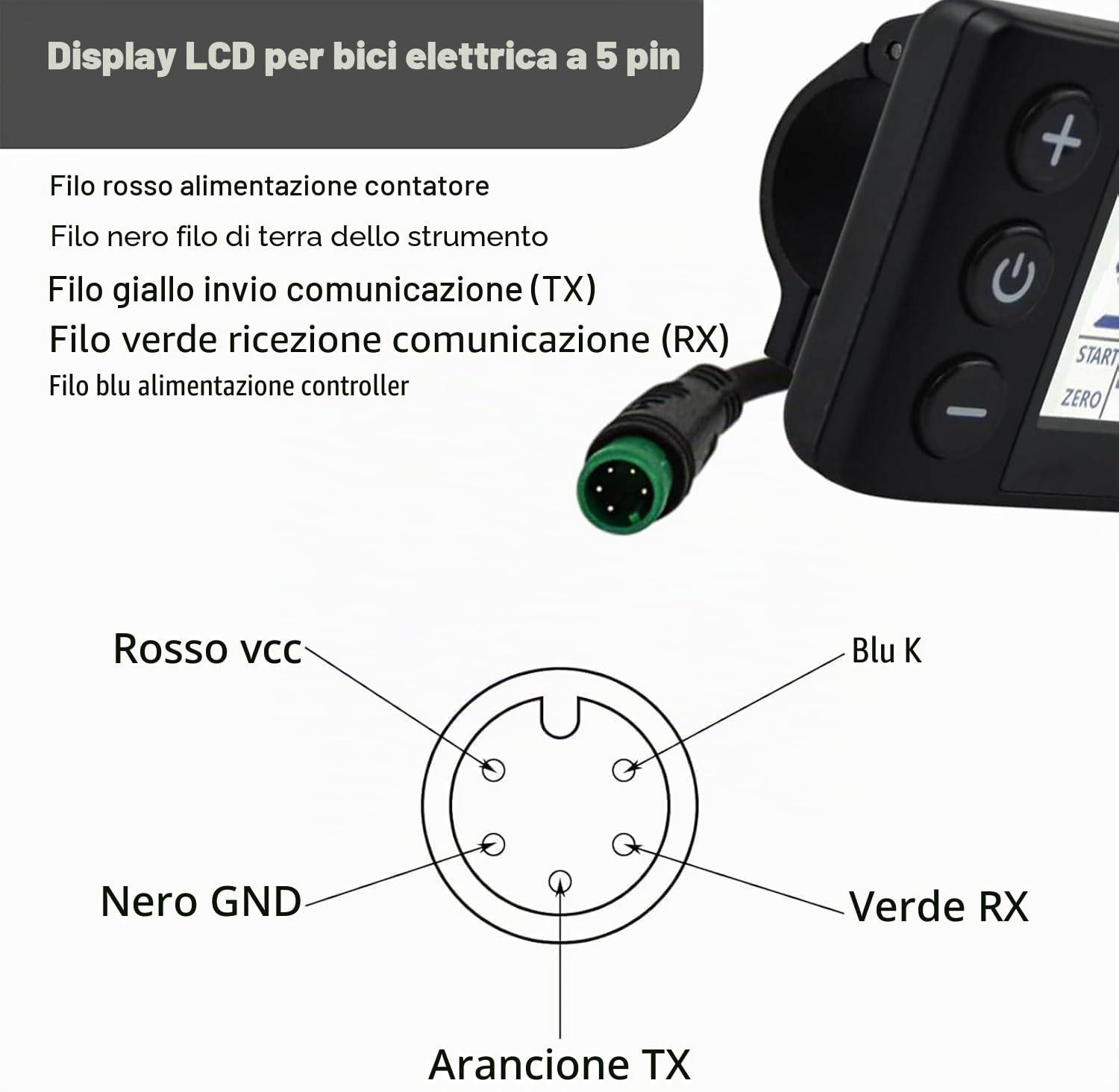 S866 - Contachilometri per bicicletta elettrica con display LCD, 24 V, 36 V, 48 V, pannello di controllo con display LCD, senza fili, per scooter elettrico, modifica bici elettrica