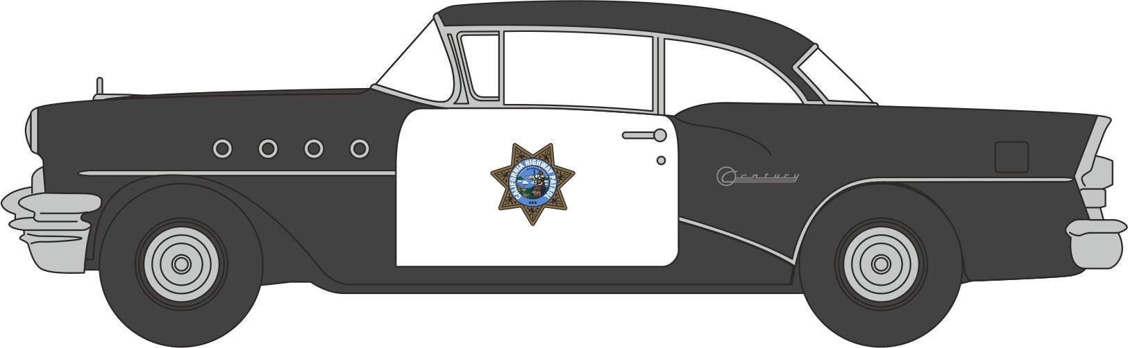 Oxford Diecast 87BC55003 Buick Century 1955 California Highway Patrol
