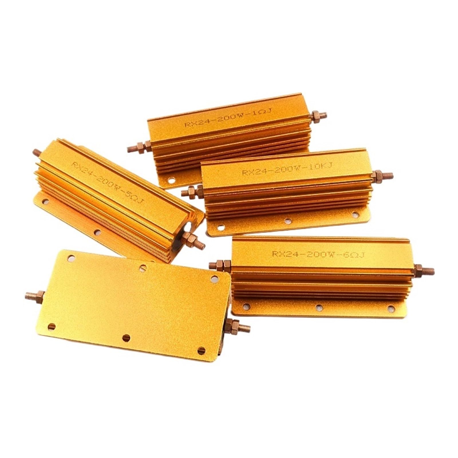 Aluminum Power Metal Shell Case Wirewound Resistor 200W 300W 500W 0.1~10K 0.22 0.33 0.5 2 4 8 20 30 47 50 100 200 300 500 1K 2K(300W 6 Ohm)