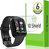 IQShield Fitbit Versa Screen Protector (6-Pack), LiQuidSkin Screen Protector for Fitbit Versa HD Clear Anti-Bubble Film