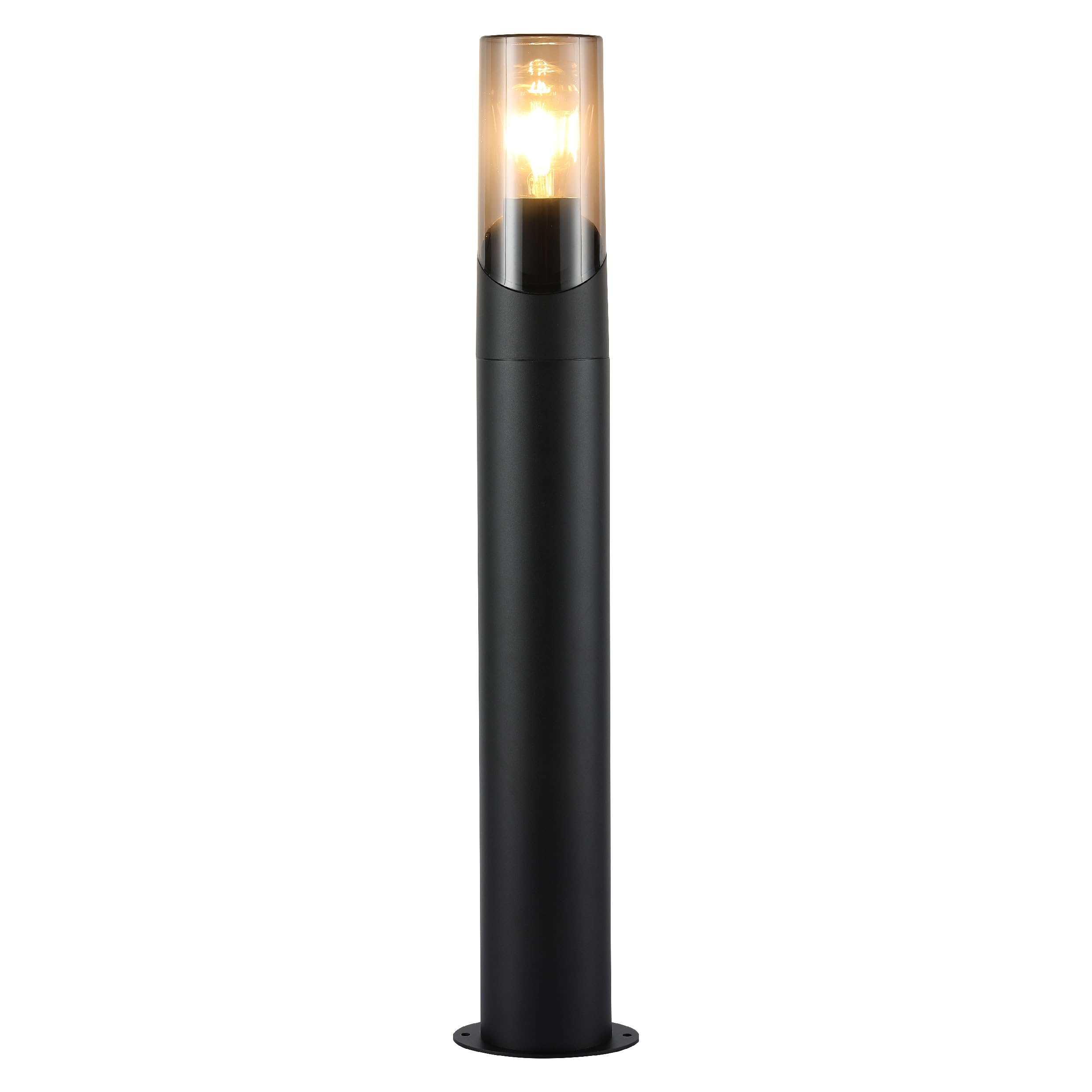 Tekled Black Norman Newport Outdoor Bollard Pathway Fence-Top Light | E27 Compatible Tall Post Light | Weatherproof Assurance Ip54 | For Garden Trails Driveways Pathways Patios | (Bulb Not Included)