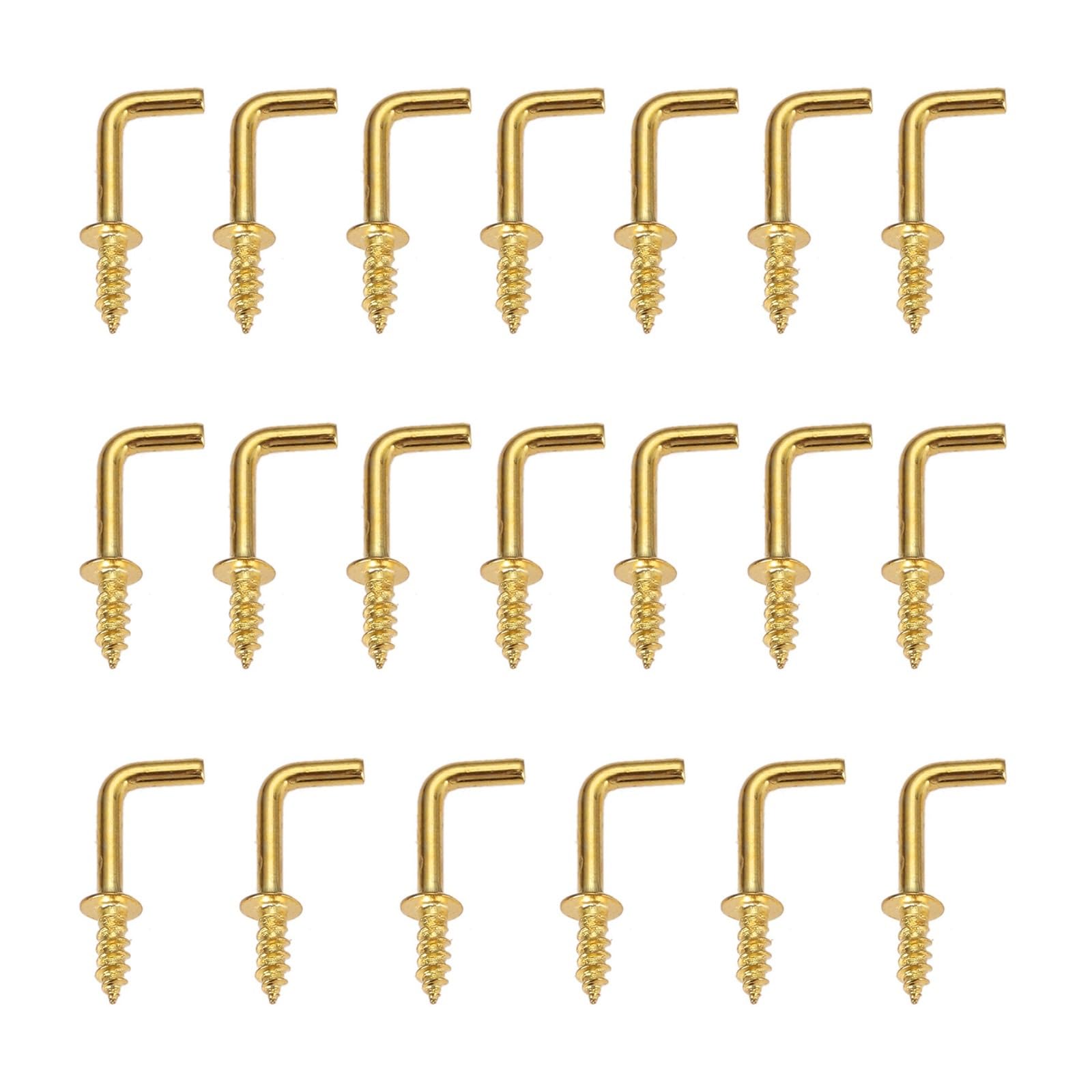 Metalowe haki sufitowe, wkręcane haki oczkowe, W kształcie śruby do kredensu haczyki na kubki wiszące wieszaki haczyki mosiężne DIY(17mmx7mm)
