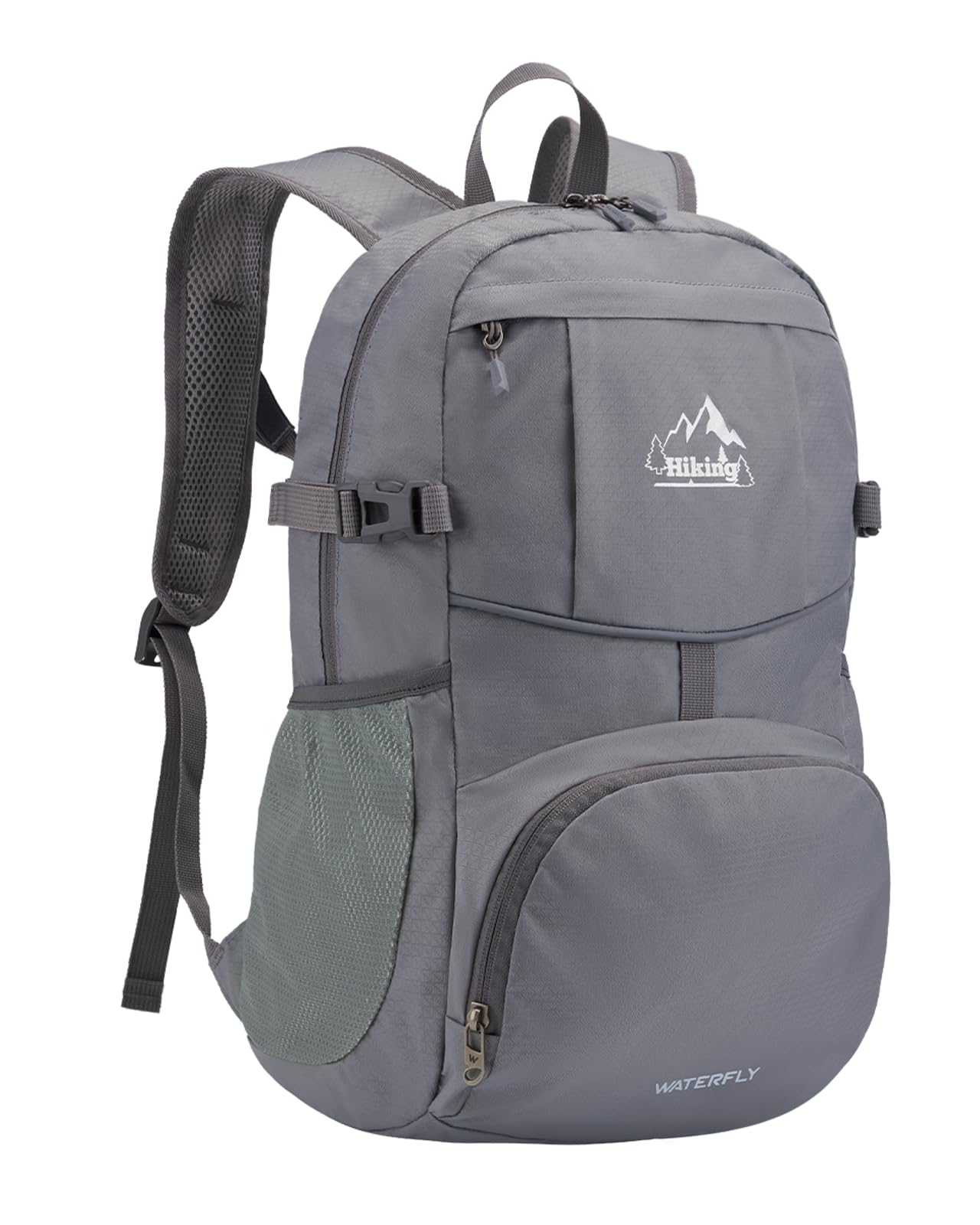 WATERFLY Hiking Foldable Daypack Backpack: 25L Ultra Lightweight Packable Waterproof Outdoor Travel Day Pack for Woman Man