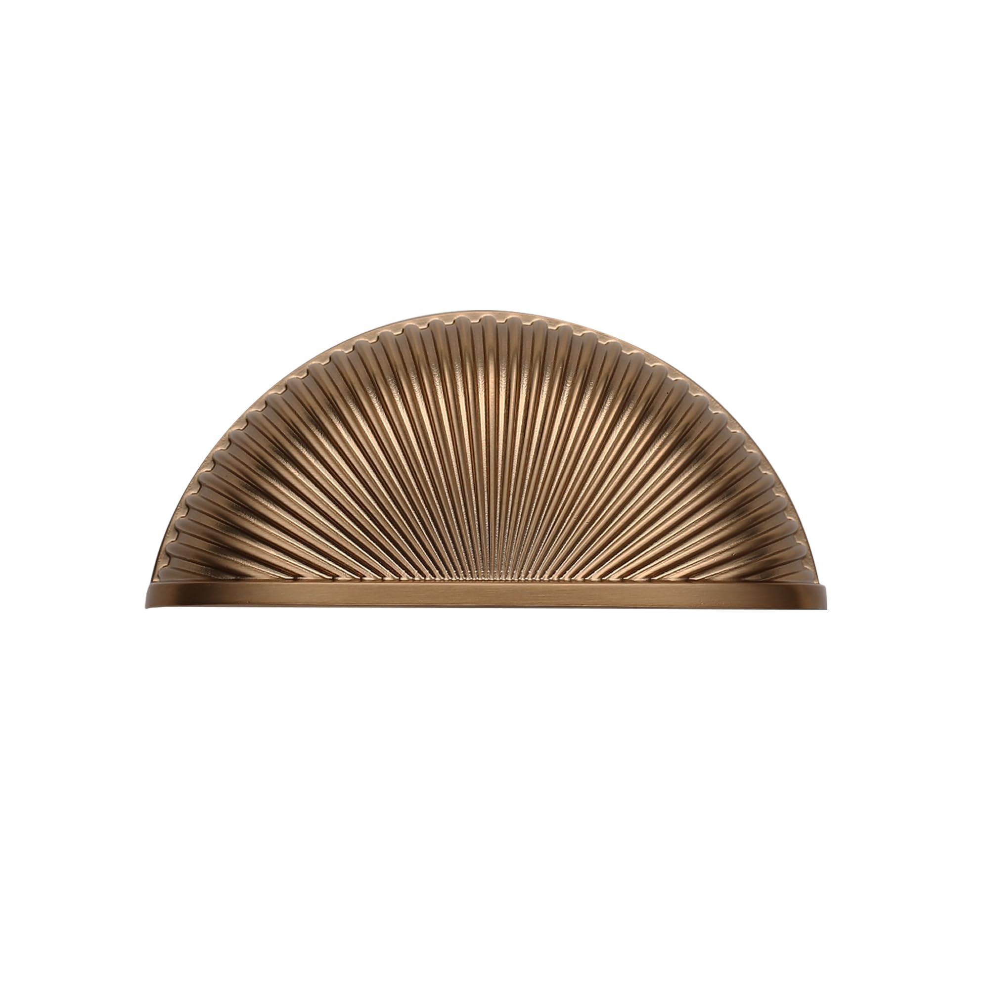 Alzassbg 5 Pack Champagne Bronze Cabinet Cup Pulls, 3 Inch(76mm) Hole Centers Cabinet Handles Hardware Shell Bin Cup Drawer Pulls Handles AL3033TGP