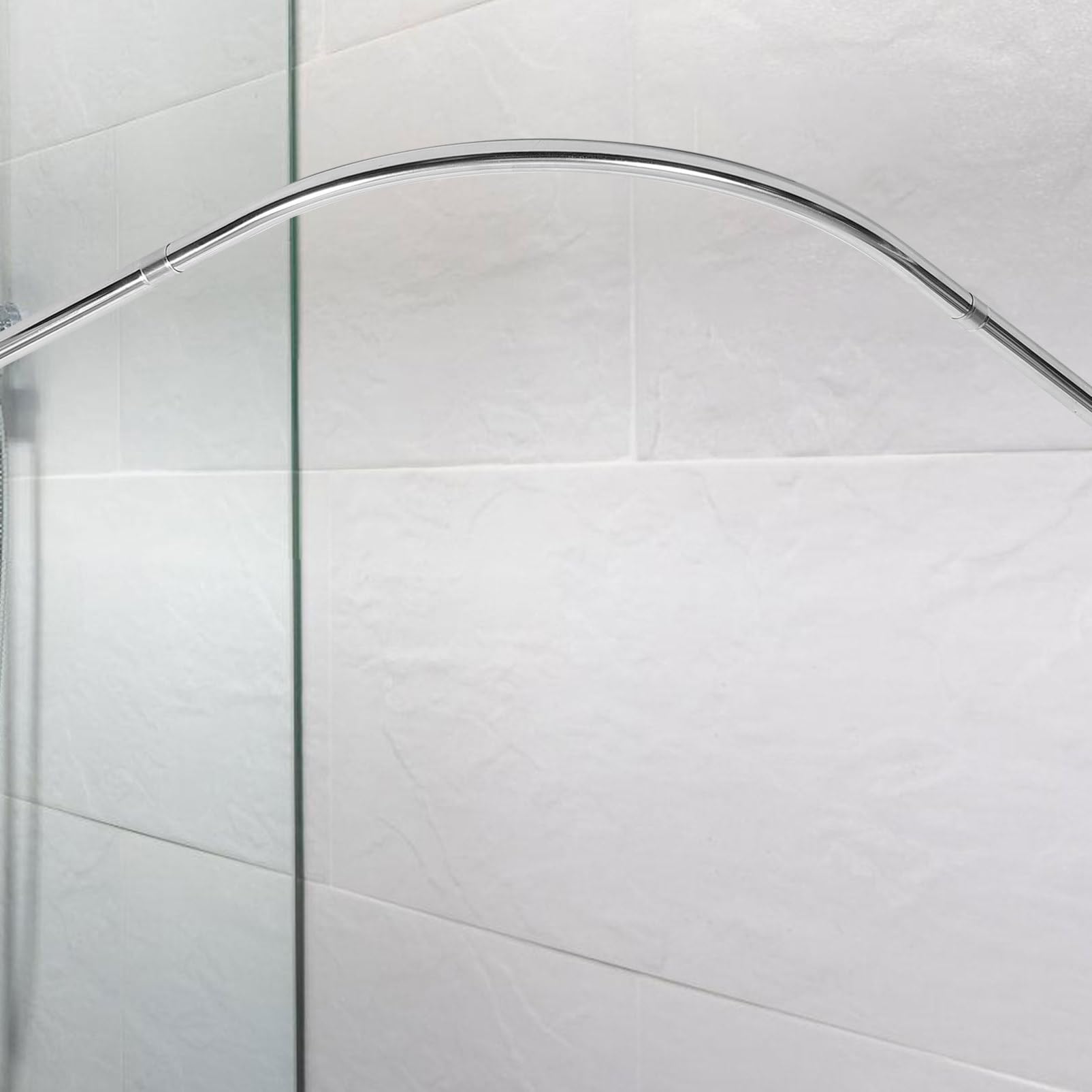 Inoxidable Barra Plata Extensible Ducha Curva de Acero