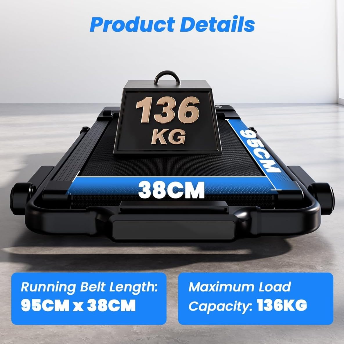 Superun Raceable Tapis Roulant Salvapazio Elettrico con Inclinazione 6%, 3CV Walking Pad,1-12 km/h Tapis Roulant Elettrico Pieghevole con APP Controllo Corsi di Allenamento, Massima di 136 kg